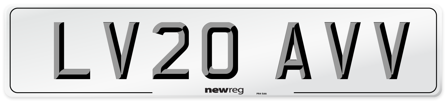 LV20 AVV Number Plate from New Reg